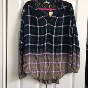 Ombré button up flannel